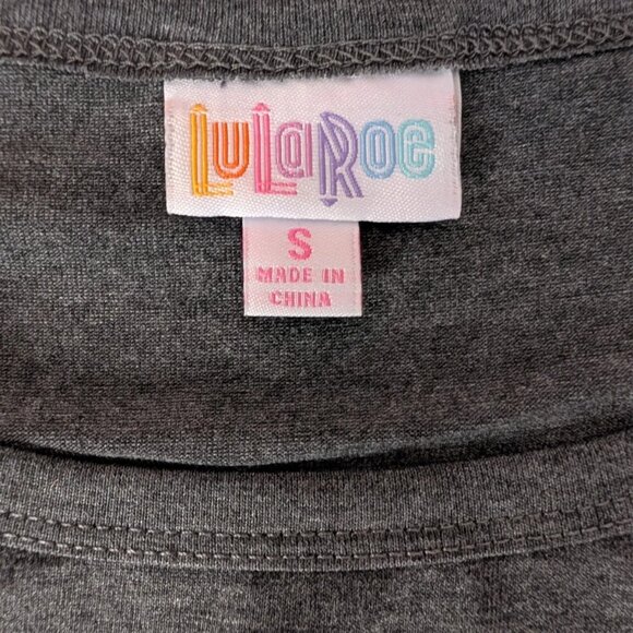 Lularoe Raglan Sleeve Gray Burgundy Print Julia Dress Size S - Picture 7 of 11